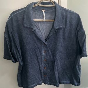 Free People top vintage blue size large